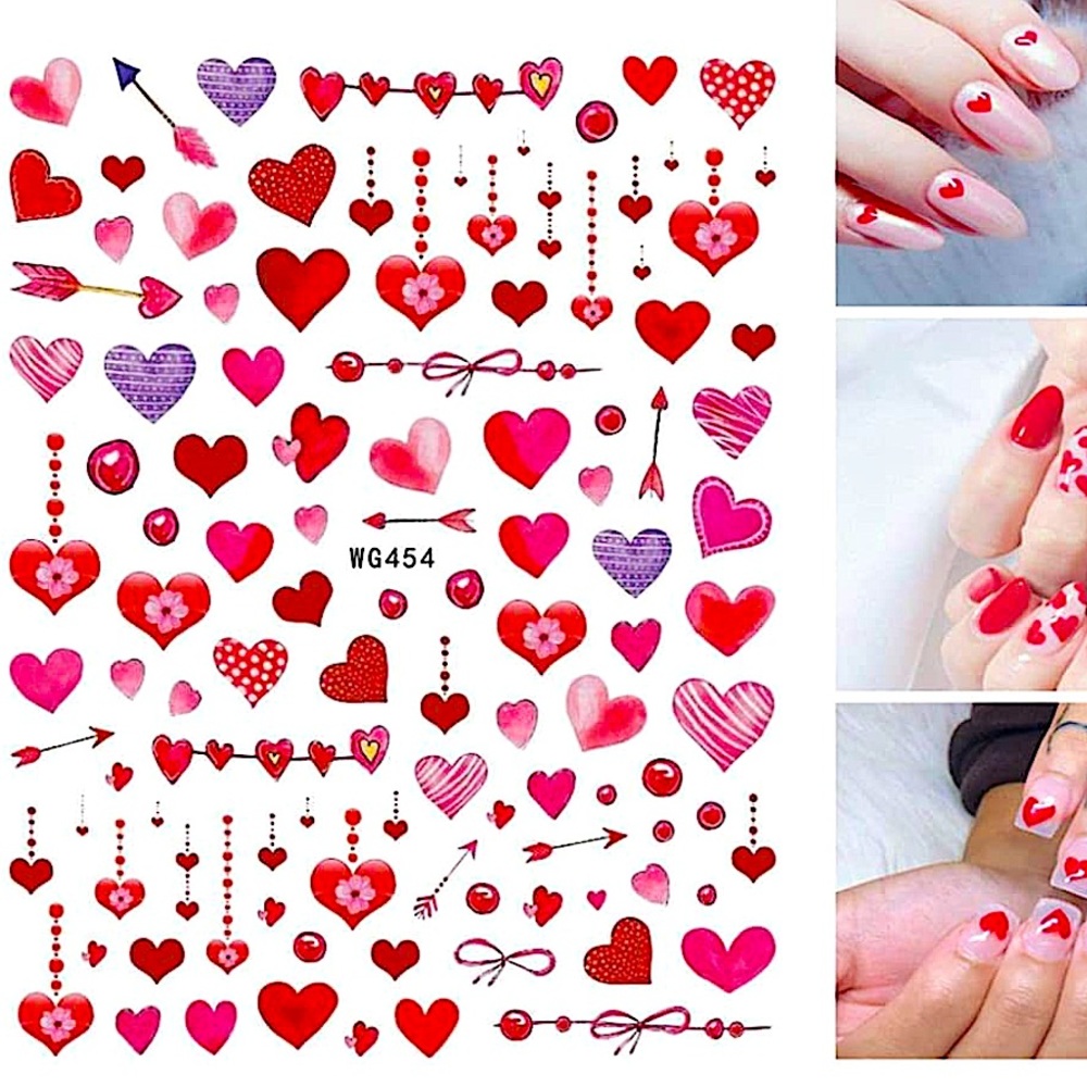 💌BO/GO$6 Valentine’s Day Nail Sticker Decals hearts